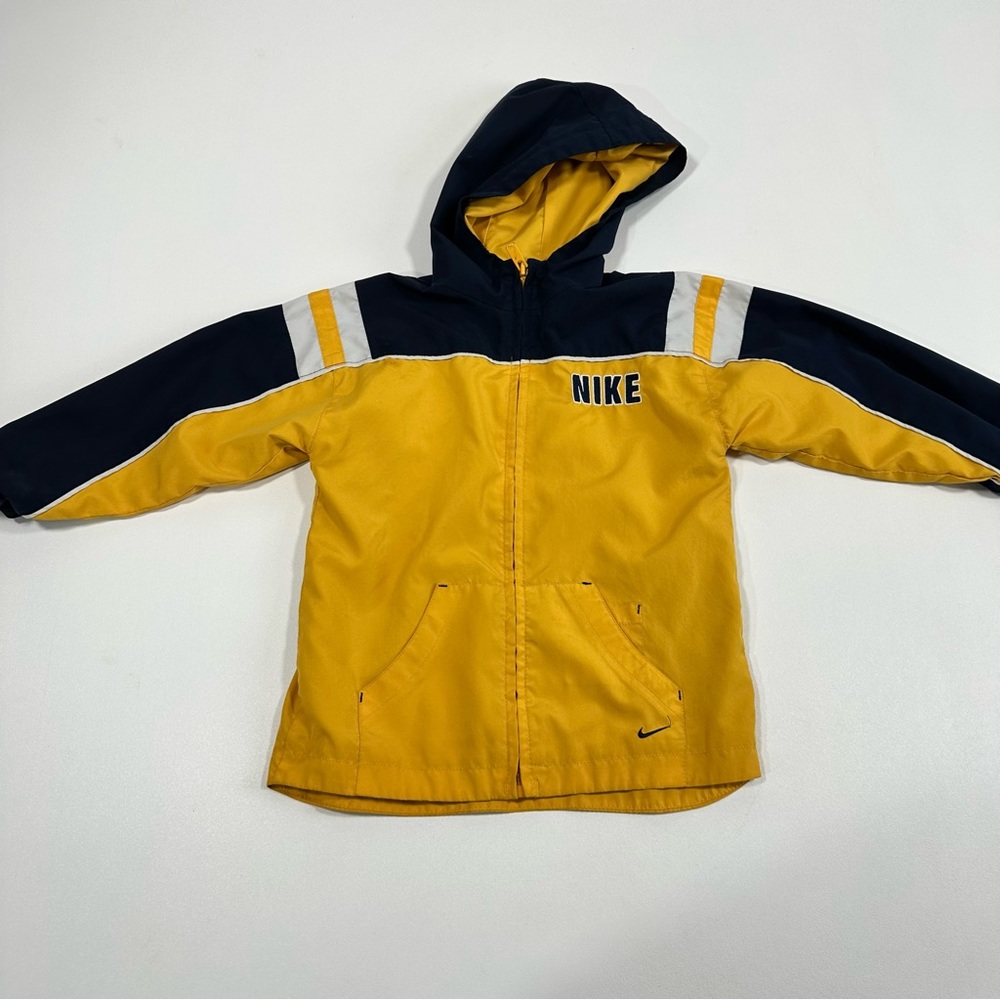 Vintage Nike Soft Shell Hooded Windbreaker Jacket Mesh Lining Boys Size 4T